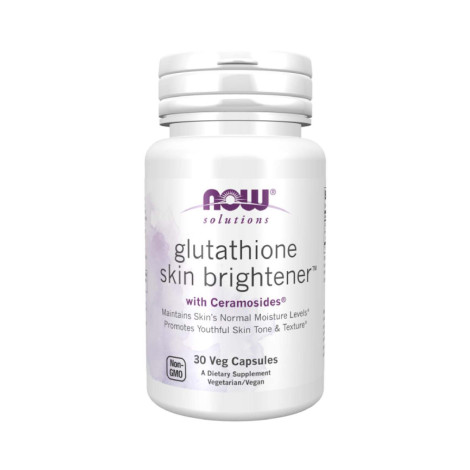 Now Glutathione Skin Brightener with Ceramosides 30 Veg Capsules(USA)
