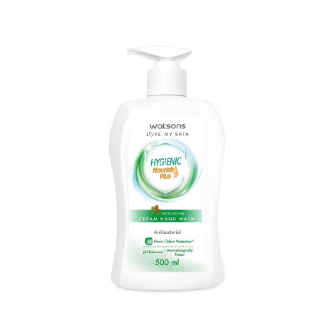 Watsons Hygienic Nourish Plus Sensitive Protecting Pine Cream Hand Wash 500ml