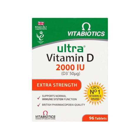 Vitabiotics Ultra Vitamin D 2000 IU Extra Strength – 96 Tablets
