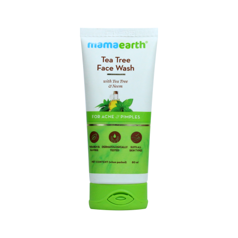 Mama Earth Tea Tree Face Wash For Acne & Pimples 80ml