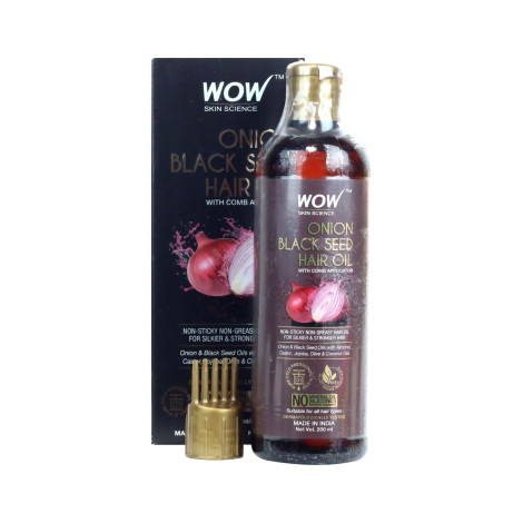 Wow Onion Black Seed Hair Oil with Comb Applicator 200ml