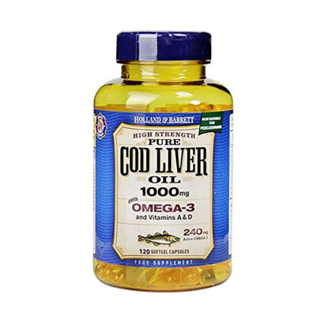 Holland & Barrett Cod Liver Oil 1000mg – 120 Capsules