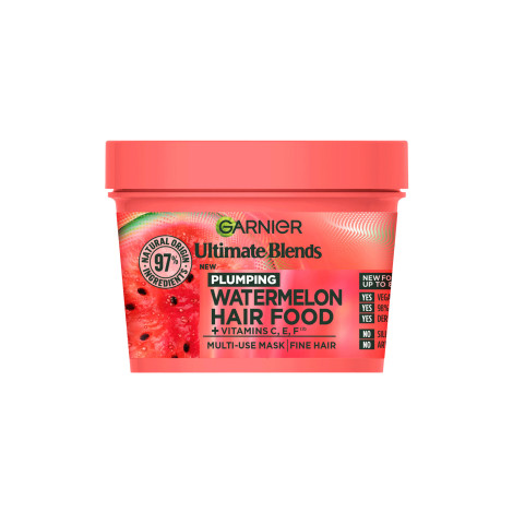 Garnier Ultimate Blends Plumping Watermelon Hair Food +  Vitamin C, E, F Multi-Use Mask 400ml