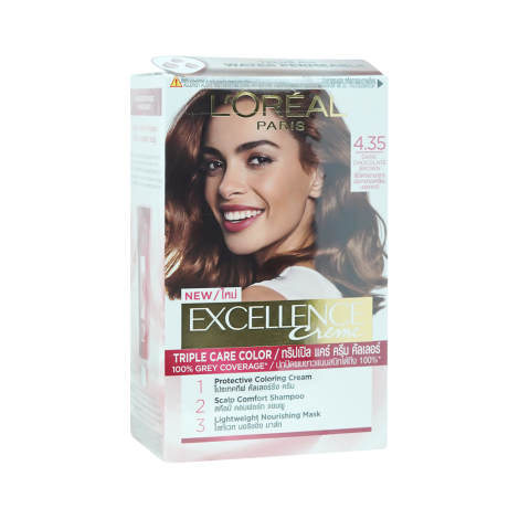 Loreal Excellence Creme Hair Color 4.35 Dark Chocolate Brown