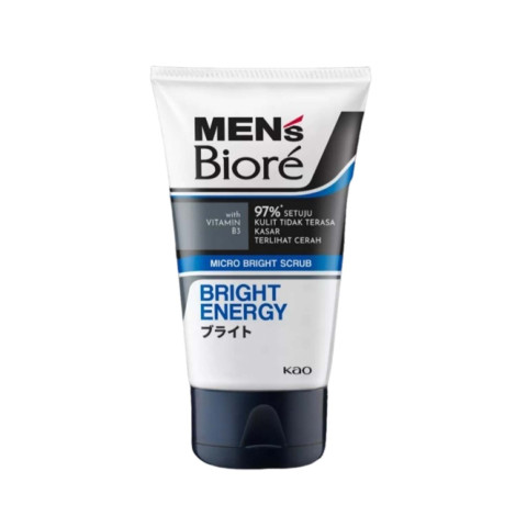 Biore Men's Bright Energy Scrub Facial Wash 100g