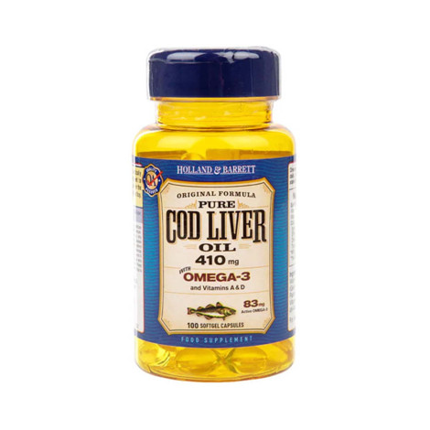 Holland & Barrett Cod Liver Oil 410mg – 100 Capsules