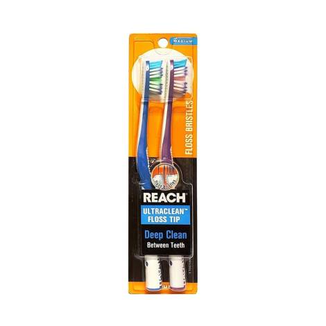 Reach Ultra Clean Floss Tip Toothbrush Medium 2Pack