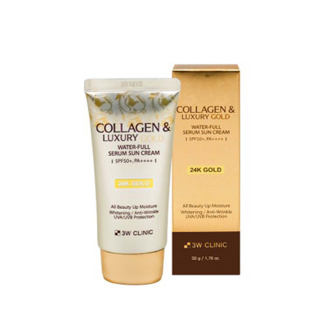 3w Clinic Collagen & Luxury Gold Water-Full Serum Sun Cream SPF50+ PA++ 50g