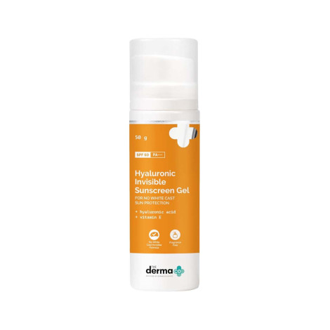 The Derma Co Hyaluronic Invisible Sunscreen Gel SPF 50 PA+++ 50g