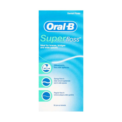 Oral-B Super Floss Pre-Cut Strands 50 Pack
