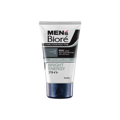 Biore Men's Bright Energy Double Scrub Facial Foam 100g