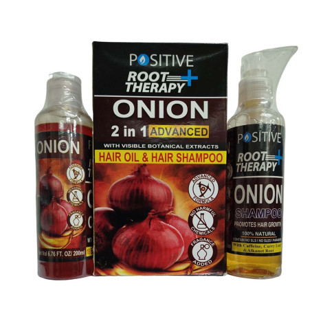 Positive Root Therapy Onion 2in1 Advanced Hair Oil & Hair Shampoo Set 200ml + 200ml