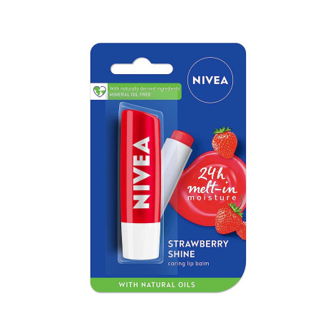 Nivea 24h Melt-in Moisture Caring Lip Balm - Strawberry Shine