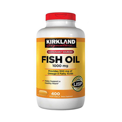 Kirkland Signature Fish Oil 1000mg with 300mg Omega-3 Fatty Acids – 400 Softgels