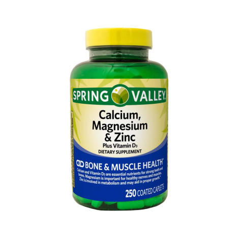 Spring Valley - Calcium Magnesium and Zinc, Plus Vitamin D3, 250 Caplets