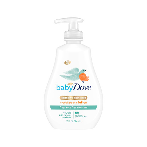 Dove Baby Sensitive Skin Care Fragrance Free Moisture Hypoallergenic Lotion 384ml