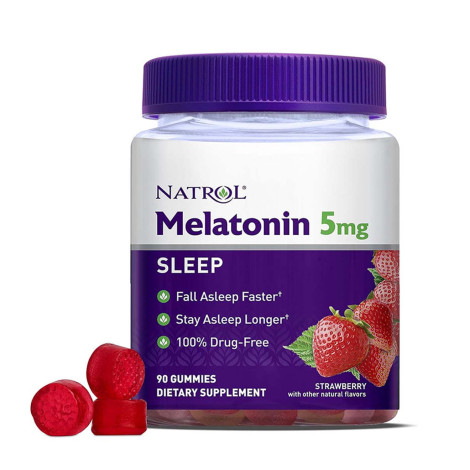 Natrol Melatonin 5mg Sleep Aid Gummies – Strawberry – 90ct