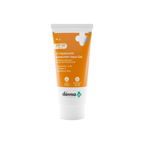 The Derma Co 1% Hyaluronic Sunscreen  Aqua Gel  SPF 50 80g