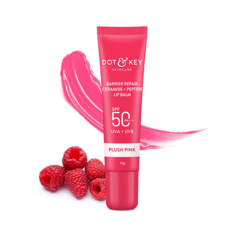 Dot & Key Ceramide & Peptide Barrier Repair Lip Balm 10g- Plush Pink
