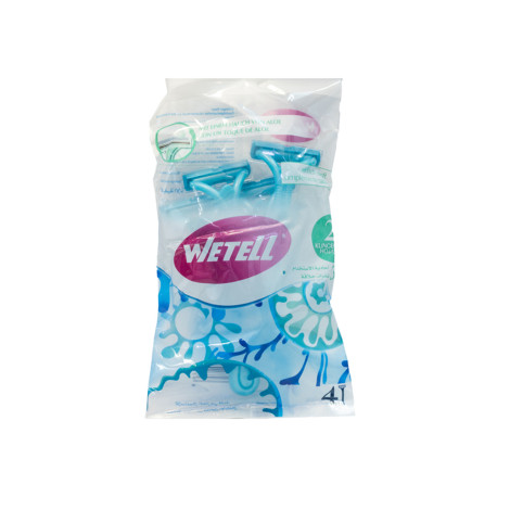 Wetell Simply Shaving Razor Two Blade 4 Pcs - Blue