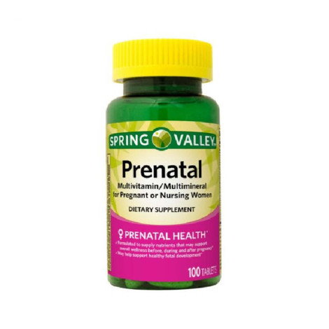 Spring Valley Prenatal Multivitamin-Multimineral & Folic Acid 100 Tablets