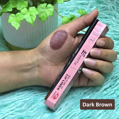 Everly Beauties Matte Makeup Waterproof Lip Liner - Dark Brown