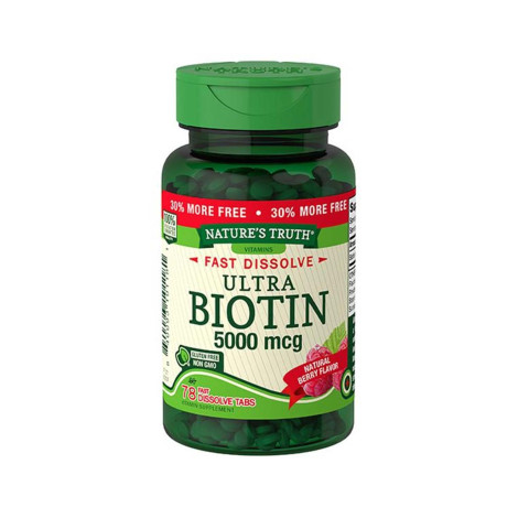 Nature’s Truth Ultra Biotin 5,000mcg Natural Berry Flavor Fast Dissolve 78 Tabs