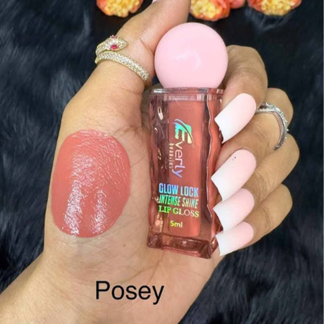 Everly Beauties Glow Lock Intense Shine Lip Gloss - Posey