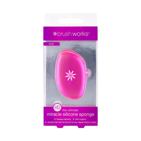 Brushworks HD Miracle Silicone Sponge - Oval Pink