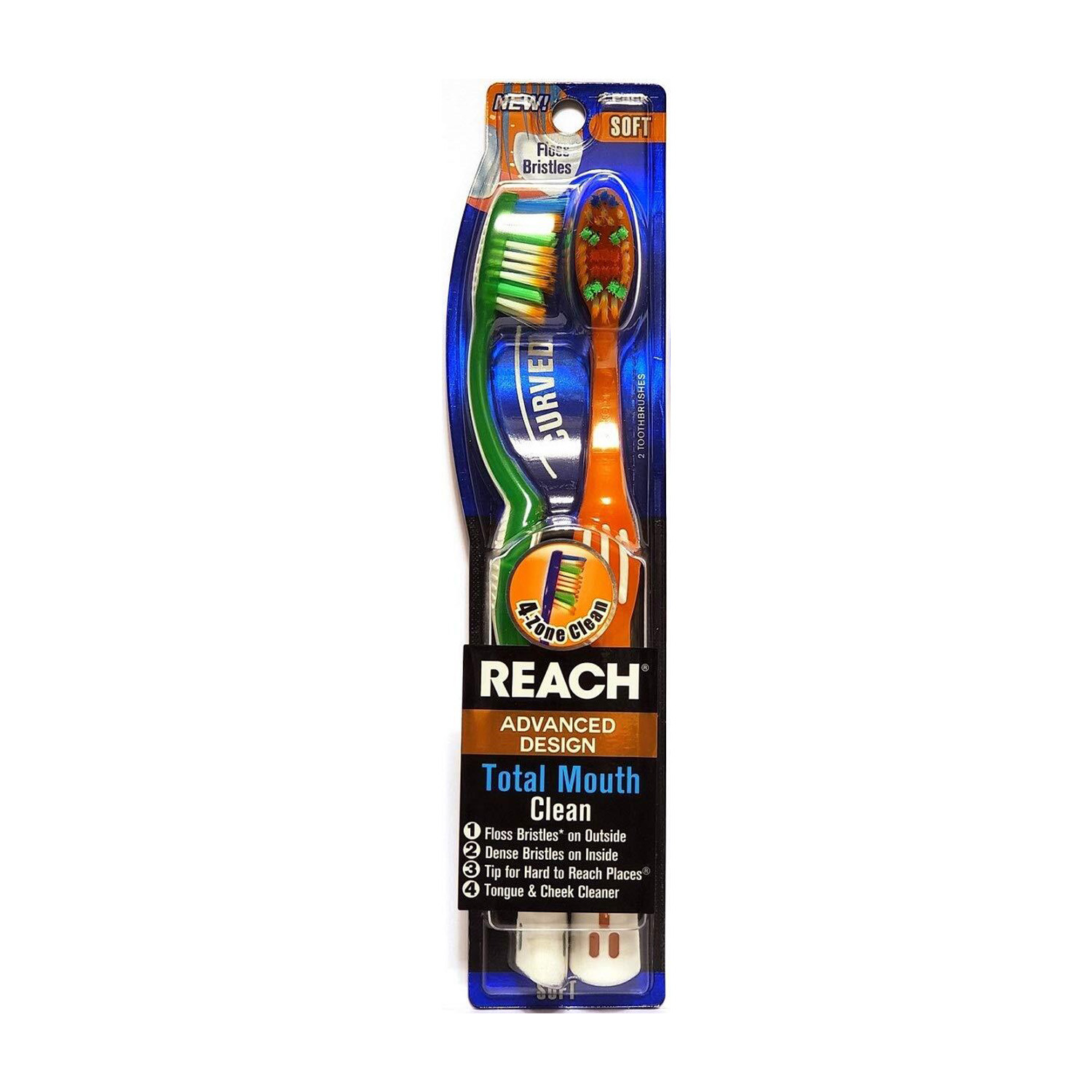 Reach Advanced Design Total Mouth Clean Curved Toothbrush Soft Twin Pack