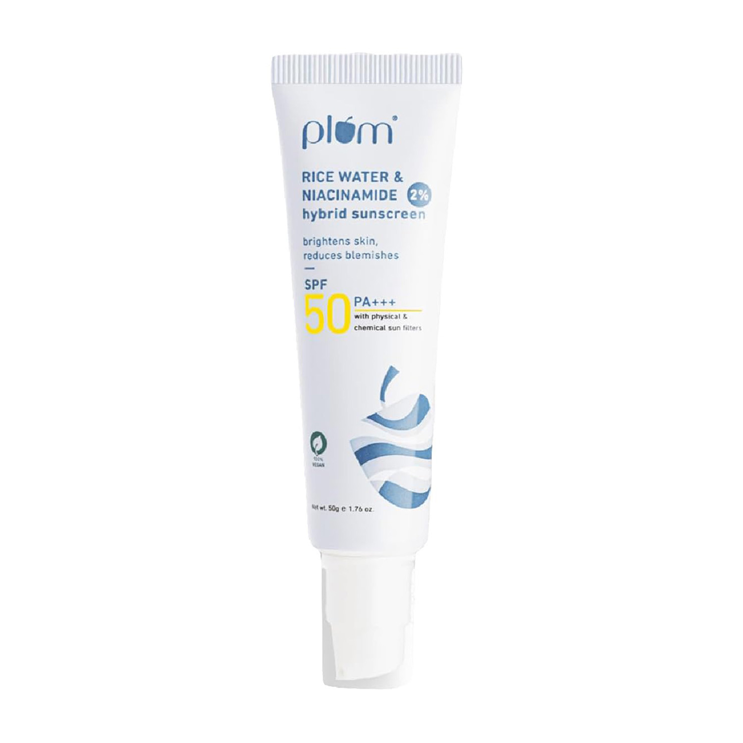 Plum Rice Water & Niacinamide 2% Hybrid Sunscreen SPF 50 PA+++ 50g