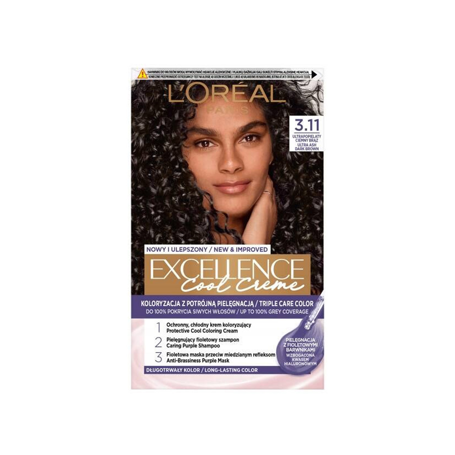 L'Oreal Excellence Cool Creme Triple Care Color - 3.11 Ultra Ash Dark Brown
