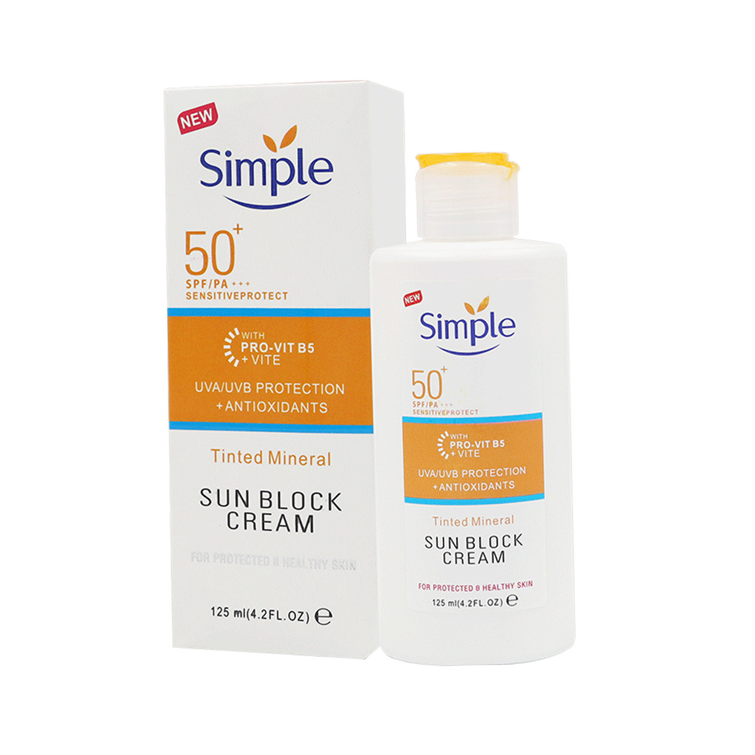 Simple Tinted Mineral Sun Block Cream 125ml