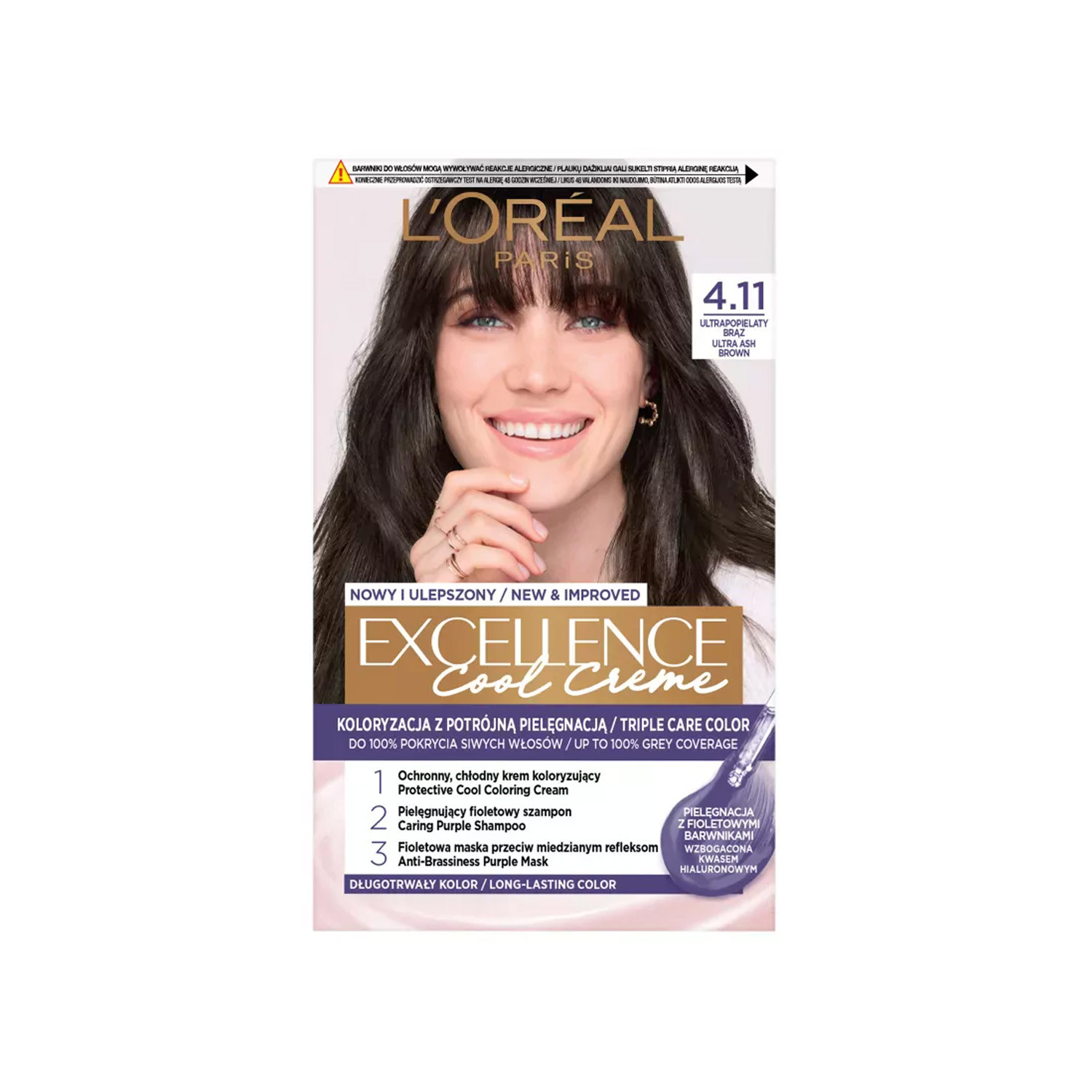 L'Oreal Excellence Cool Creme Triple Care Color - 4.11 Ultra Ash Brown