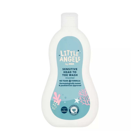 Asda Little Angels Sensitive Head to Toe Wash 500ml in bd;